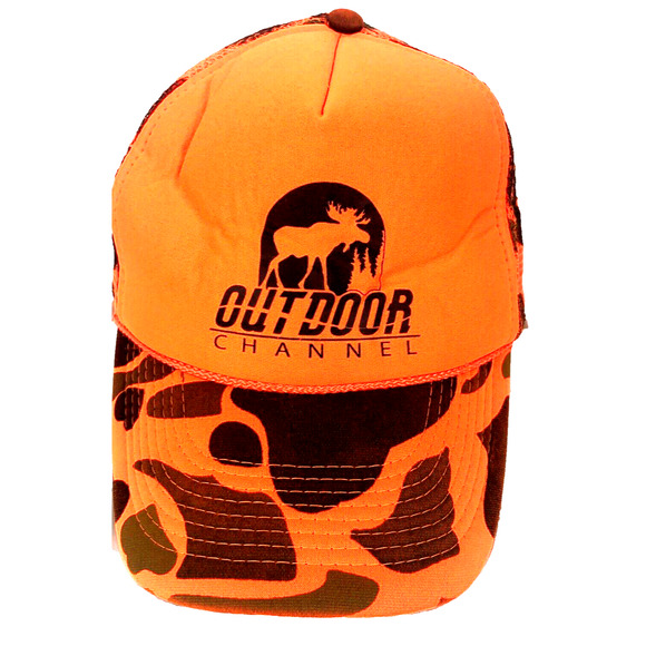 Vintage OTTO Outdoor Channel Snapback Truckers Hat Orange Camo Mesh Hat Cap - Picture 1 of 6